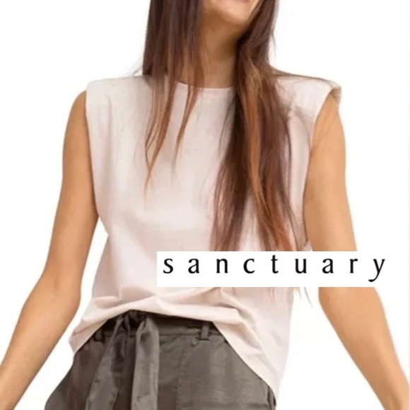 Sanctuary Organic Cotton shoulder pad tee, XS, CB2281 - Picture 1 of 5